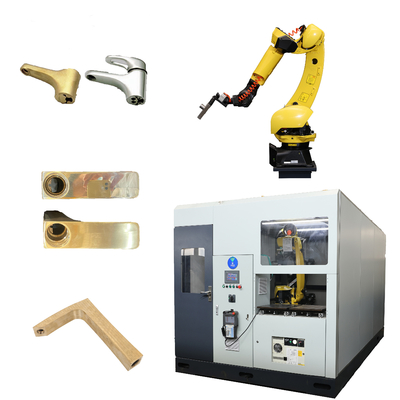 comprar Sistema automatizado de moagem e polir robótico com configuração de pincel multi para torneiras de metal fundição peças metálicas automotivas Fabricação em linha