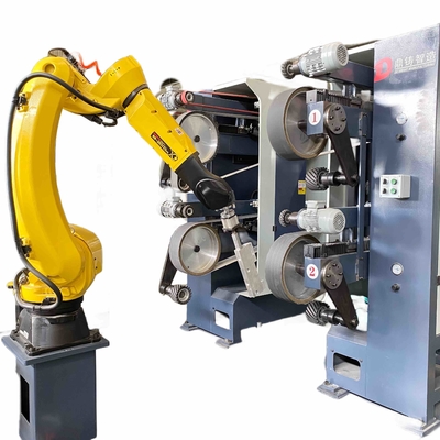 Máquina de moagem e polimento industrial com célula de moagem robótica